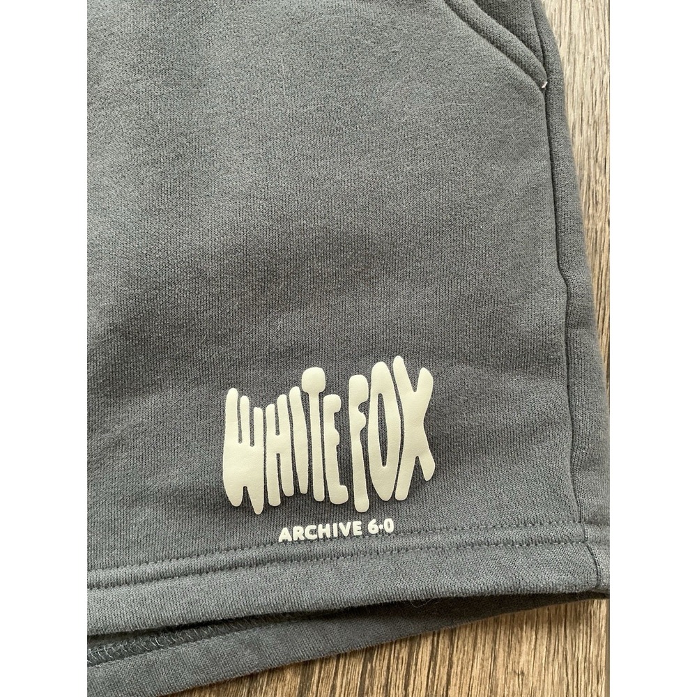 White Fox Lounge Shorts Ash Gray Archive 6-0 Small - Picture 4 of 5